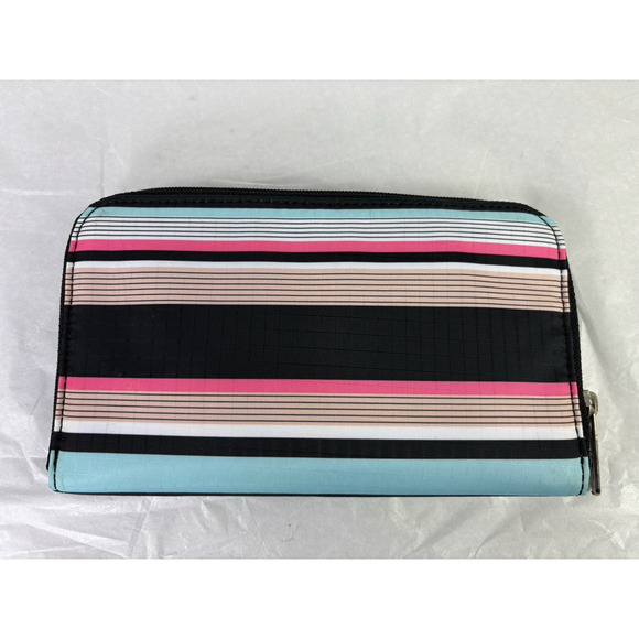 LeSportSac Colorful Striped Zip Around Wallet Clutch - Picture 3 of 13